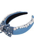 Emily Luxe Headband - Denim Pearl,Headbands, Sassy Jones,