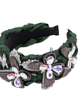 Evangeline Flutter Headband - Hunter Green,Headbands, Sassy Jones,