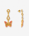 Hadassa Colorful Crystal Butterfly Pearl Dangle Earrings,Earrings, Sassy Jones,