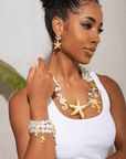 Harbor Grace 18k Anchor Earrings - Coastal Pearl,Earrings, Sassy Jones,