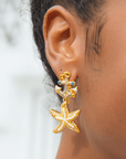 Harbor Grace 18k Anchor Earrings - Coastal Pearl,Earrings, Sassy Jones,
