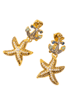 Harbor Grace 18k Anchor Earrings - Coastal Pearl,Earrings, Sassy Jones,