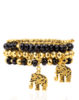 Ibiza 4pc Stretch Bracelet Stack - Black,Bracelets, Sassy Jones,