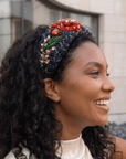 Ivy Garden Headband - Navy,Headbands, Sassy Jones,