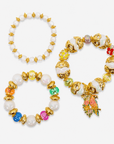 Kalani Pearl Charm 3pc Stretch Bracelet Stack,Bracelets, Sassy Jones,
