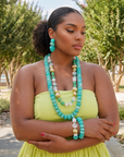 Kamaria Coconut 2pc Stack - Riviera Teal,Bracelets, Sassy Jones,