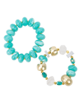 Kamaria Coconut 2pc Stack - Riviera Teal,Bracelets, Sassy Jones,
