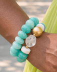 Kamaria Coconut 2pc Stack - Riviera Teal,Bracelets, Sassy Jones,