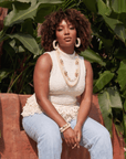 Kamaria Coconut Hoops- Ivory Coast,Earrings, Sassy Jones,