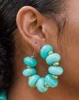 Kamaria Coconut Hoops - Riviera Teal,Earrings, Sassy Jones,