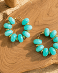 Kamaria Coconut Hoops - Riviera Teal,Earrings, Sassy Jones,