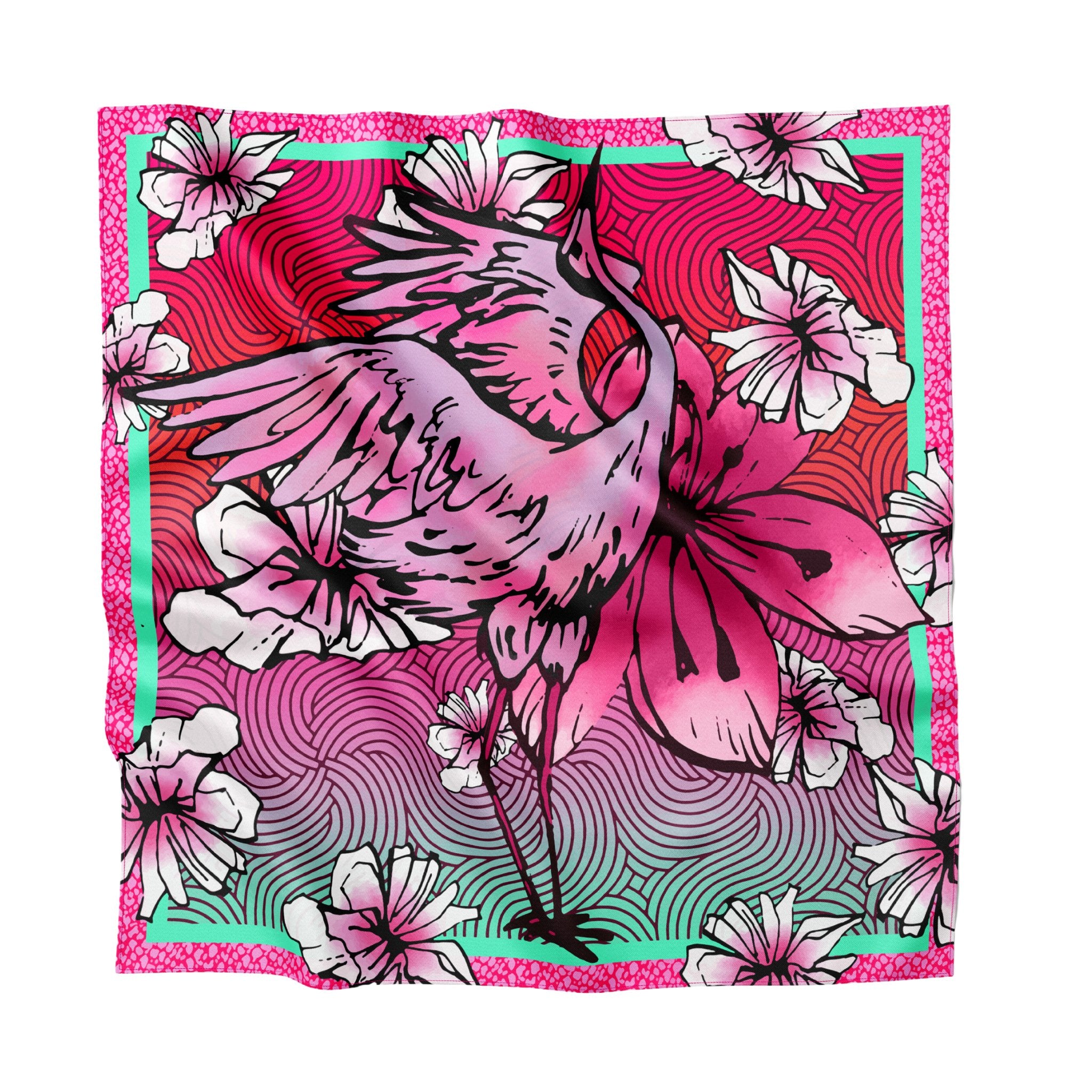 Lola Silk Blend Scarf - Flamboyant Flamingo - Sassy Jones