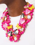 Lovebug 18k Brooch Bib - Hot Pink,Necklaces, Sassy Jones,