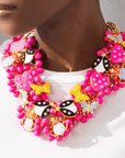 Lovebug 18k Brooch Bib - Hot Pink,Necklaces, Sassy Jones,