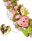 Lovebug 18k Brooch Bib - Pink/Green,Necklaces, Sassy Jones,