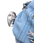 Lovebug Denim Dream Brooch Ballcap - Blue,Hat, Sassy Jones,