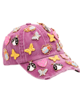 Lovebug Denim Dream Brooch Ballcap - Pink,Hat, Sassy Jones,