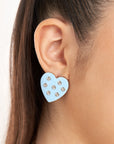 Lovebug Greige Jewelry Unique Beaded Studs Grey Statement Studs Fashionable Greige Jewelry Designer Lovebug Studs Trendy Grey Accessories Artistic Statement Jewelry Beaded Lovebug Jewelry Elegant Grey Fashion Jewelry High Fashion Beaded Studs