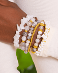 Makemba Botswana Agate 6pc Stretch Bracelet Stack - Ivory Estate,Bracelets, Sassy Jones,