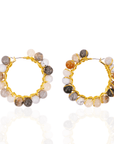 Makemba Botswana Agate Hoops - Ivory Estate,Earrings, Sassy Jones,