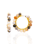 Makemba Botswana Agate Hoops - Ivory Estate,Earrings, Sassy Jones,