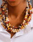 beaded necklace women, jasper necklace, statement necklace women, natural stone necklace, short beaded necklace, artisan necklace, bold necklace jewelry, boutique necklaces, luxury costume necklaces, modern statement necklace