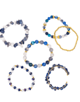 Makemba Lapis Azuli 6pc Stretch Bracelet Stack - Indigo Reign,Bracelets, Sassy Jones,