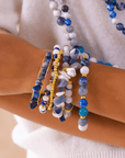 Makemba Lapis Azuli 6pc Stretch Bracelet Stack - Indigo Reign,Bracelets, Sassy Jones,