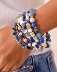 Makemba Lapis Azuli 6pc Stretch Bracelet Stack - Indigo Reign,Bracelets, Sassy Jones,