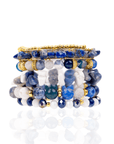 Makemba Lapis Azuli 6pc Stretch Bracelet Stack - Indigo Reign,Bracelets, Sassy Jones,