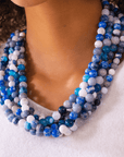 Makemba Lapis Azuli Beaded Collar Chain - Indigo Reign,Necklaces, Sassy Jones,