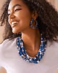 Makemba Lapis Azuli Beaded Collar Chain - Indigo Reign,Necklaces, Sassy Jones,