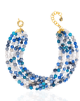 Makemba Lapis Azuli Beaded Collar Chain - Indigo Reign,Necklaces, Sassy Jones,