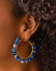 Makemba Lapis Azuli Hoops - Indigo Reign,Earrings, Sassy Jones,