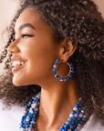 Makemba Lapis Azuli Hoops - Indigo Reign,Earrings, Sassy Jones,