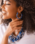 Makemba Lapis Azuli Hoops - Indigo Reign,Earrings, Sassy Jones,