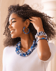 Makemba Lapis Azuli Hoops - Indigo Reign,Earrings, Sassy Jones,