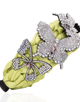 Mariposa Crystal Knot Headband - Yellow,Headbands, Sassy Jones,