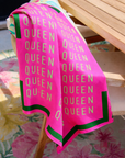 Queen Luxe Scarf 33" x 33" - Pink/Green,Scarves, Sassy Jones,