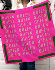 Queen Luxe Scarf 33" x 33" - Pink/Green,Scarves, Sassy Jones,