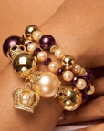 Reign Champagne Pearl 3pc Stretch Charm Bracelet Stack,Bracelets, Sassy Jones,