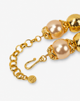Reign Champagne Pearl Pavé Crown Statement Necklace,Necklaces, Sassy Jones,