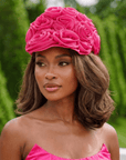 Rosette Ruffle Chiffon Cap - Petal Pink,Hat, Sassy Jones,