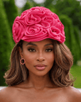 Rosette Ruffle Chiffon Cap - Petal Pink,Hat, Sassy Jones,