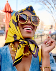 Sassy City Scarf 33" x 33" - Yellow/Black,Scarves, Sassy Jones,