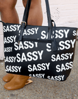 Sassy City Tote - Black/White,Handbags, Sassy Jones,