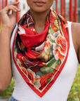 Sistership Luxe Scarf 33" x 33" - Crimson,Scarves, Sassy Jones,