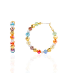 Teddy Glam Glass & Pearl Hoops,Earrings, Sassy Jones,