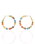 Teddy Glam Glass & Pearl Hoops,Earrings, Sassy Jones,