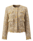 The Claire Metallic Tweed Fringe Blazer,Clothing, Sassy Jones,
